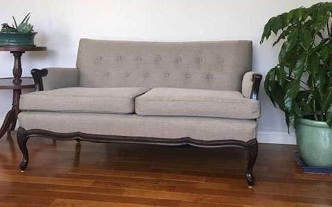 A vintage sofa, reupholstered.
